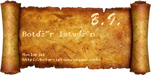 Botár István névjegykártya